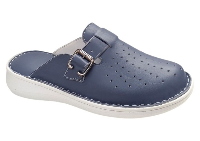 Saboti medicali dama din piele naturala bleu Med-Line RSY04BLEU
